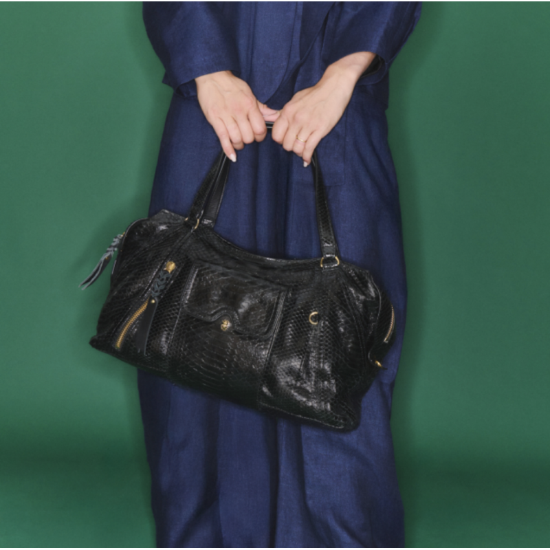 CLARIS VIROT Sac JUNO Python Noir