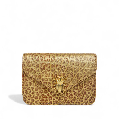 CLARIS VIROT Porte Cartes ALEX Or Antique