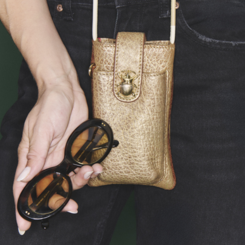 CLARIS VIROT Etui Double MARCUS Or Antique