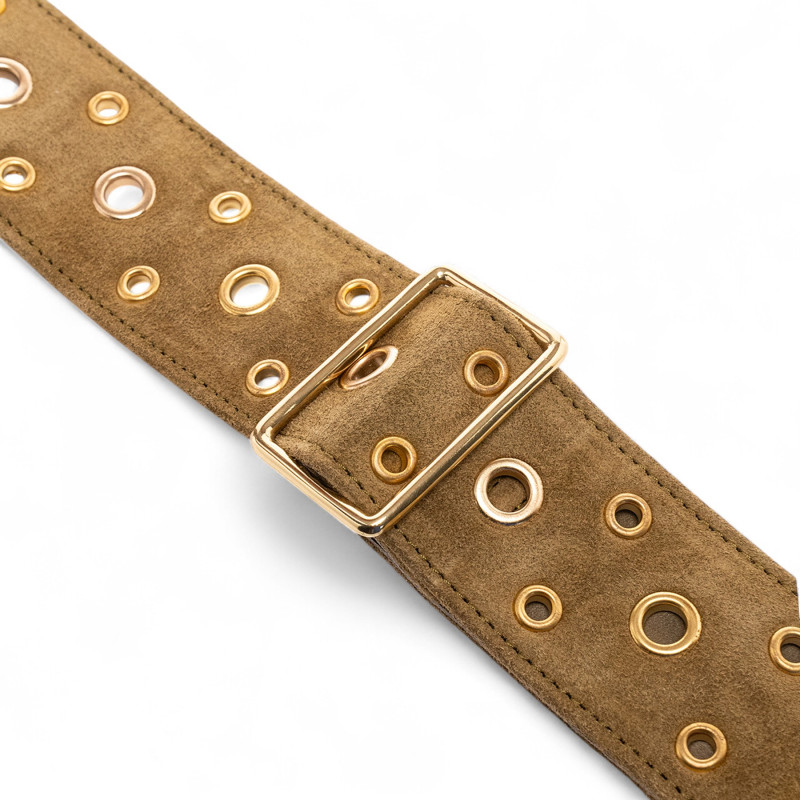 CLARIS VIROT Bandoulière Veau Velours Olive