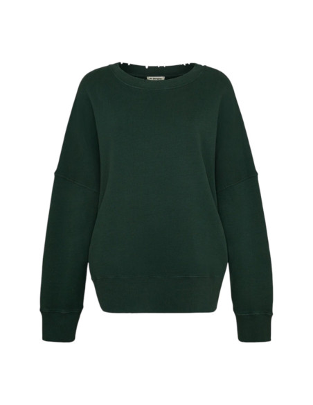 LIV BERGEN Sweatshirt DISTRESSED Vert Bouteille