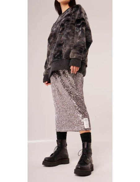 LIV BERGEN Jupe NY SEQUINS Silver