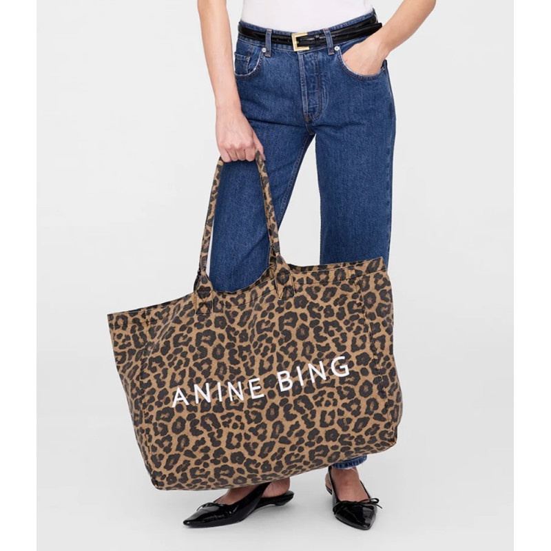 ANINE BING Sac LEO CANVAS TOTE