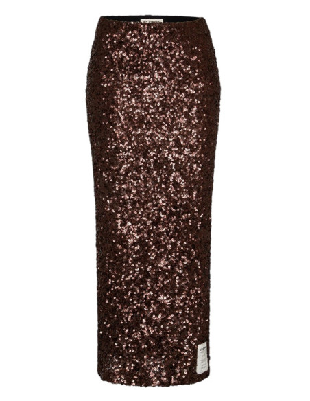LIV BERGEN Jupe NY SEQUINS Dark Brown