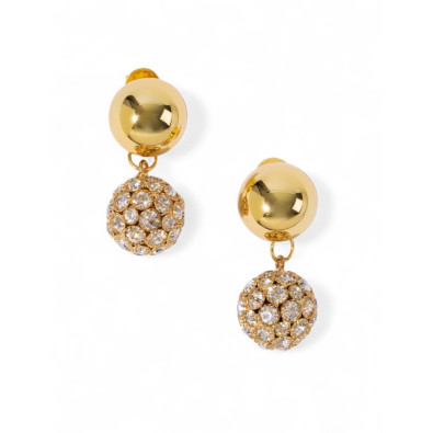 PEARL OCTOPUSSY bo CRYSTAL SPHERE STUDS