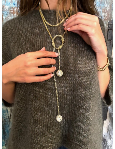 PEARL OCTOPUSSY collier CRYSTAL SPHERE TIE