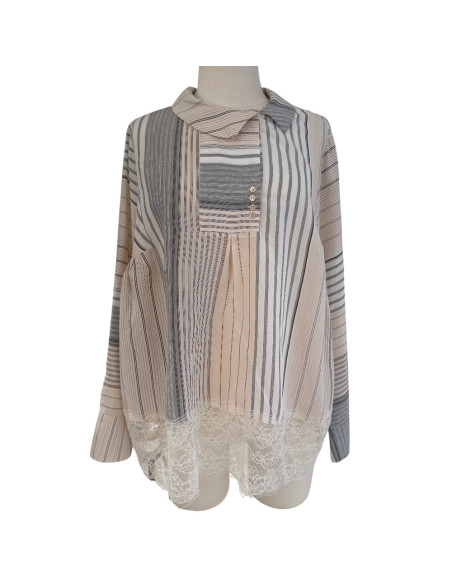 PHISIQUE DU ROLE Blouse à rayures patchwork