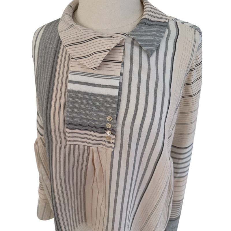 PHISIQUE DU ROLE Blouse à rayures patchwork