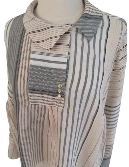 PHISIQUE DU ROLE Blouse à rayures patchwork