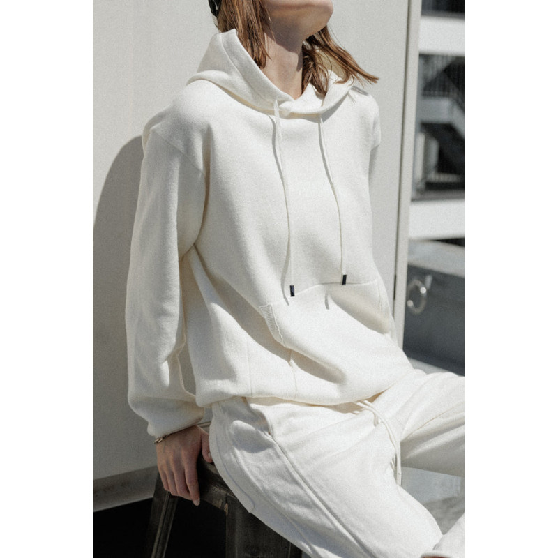 CT PLAGE Pull à capuche coton et cachemire