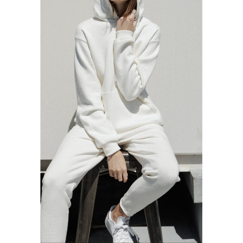 CT PLAGE Pull à capuche coton et cachemire