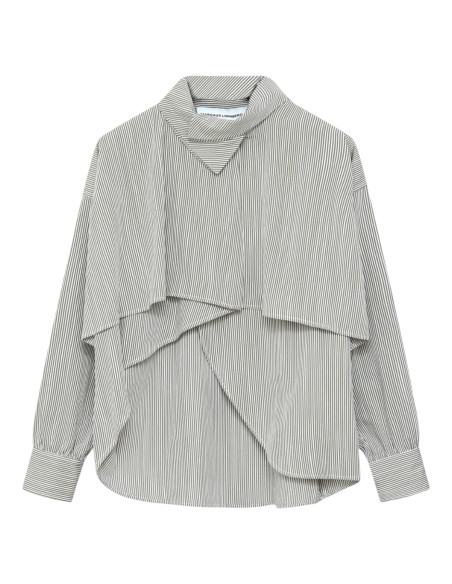 MARGAUX LONNBERG Chemise BIRD Green Stripes