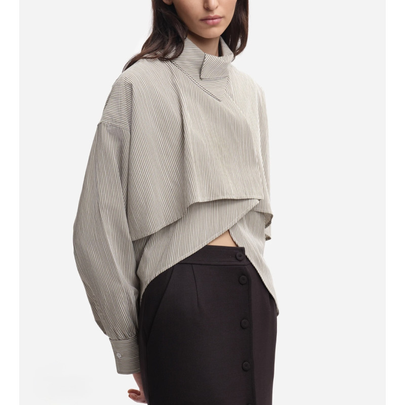 MARGAUX LONNBERG Chemise BIRD Green Stripes