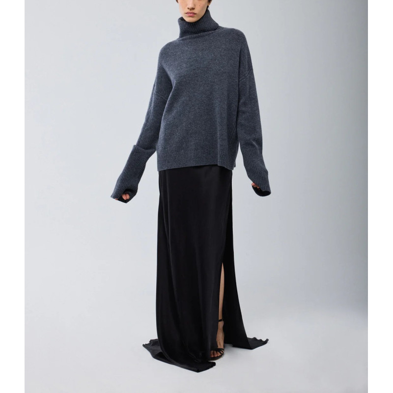 MAJESTIC FILATURES Pull Col roulé Laine Mérinos