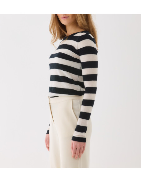 MAJESTIC FILATURES Pull rayé en Cachemire