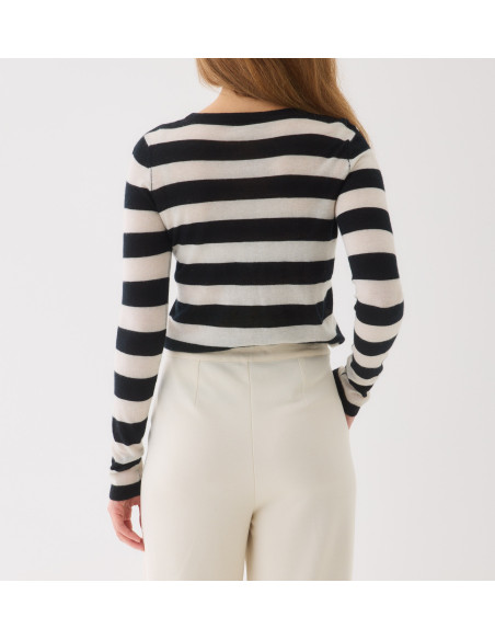 MAJESTIC FILATURES Pull rayé en Cachemire