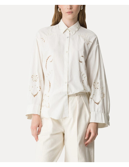 forte_forte Chemise brodée "mémoires d'enfance"