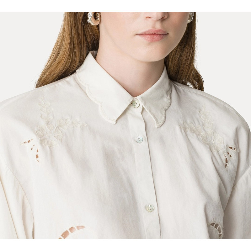 forte_forte Chemise brodée "mémoires d'enfance"