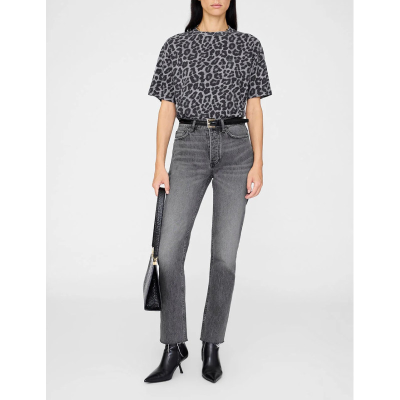 ANINE BING T-Shirt COHEN Grey Leopard