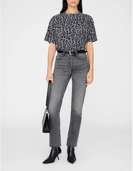 ANINE BING T-Shirt COHEN Grey Leopard