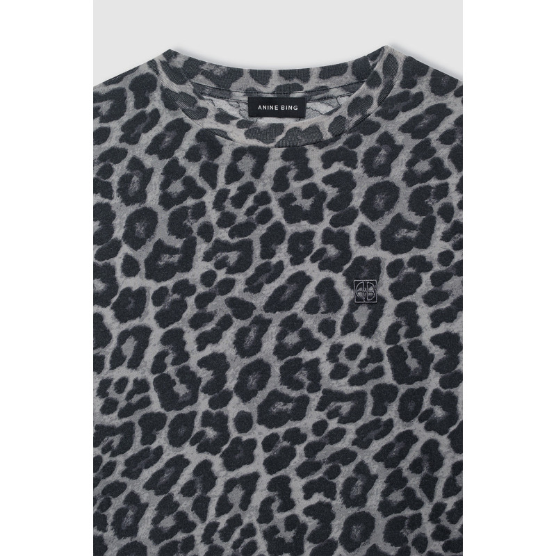 ANINE BING T-Shirt COHEN Grey Leopard