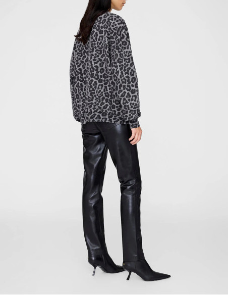 ANINE BING Sweatshirt MILES Grey Leopard ANINE BING Sweatshirt MILES Grey Leopard