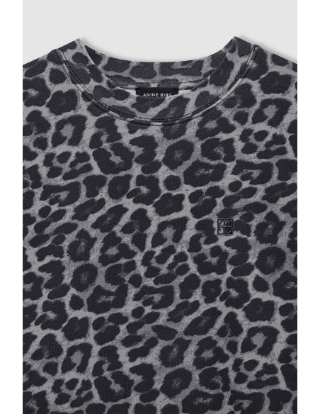 ANINE BING Sweatshirt MILES Grey Leopard ANINE BING Sweatshirt MILES Grey Leopard