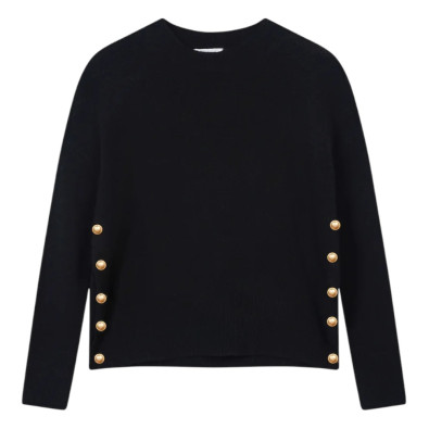 MAJESTIC FILATURES Pull Noir Col Rond