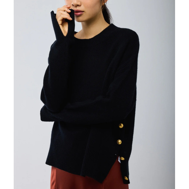 MAJESTIC FILATURES Pull Noir Col Rond