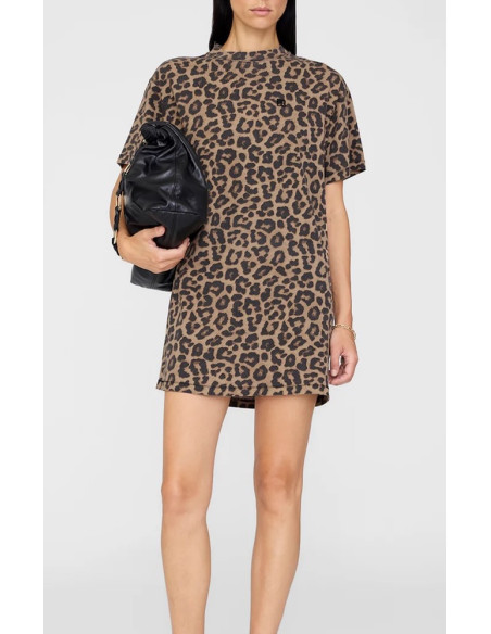 ANINE BING robe t-Shirt BETH Léopard