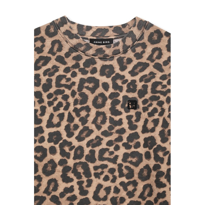 ANINE BING robe t-Shirt BETH Léopard