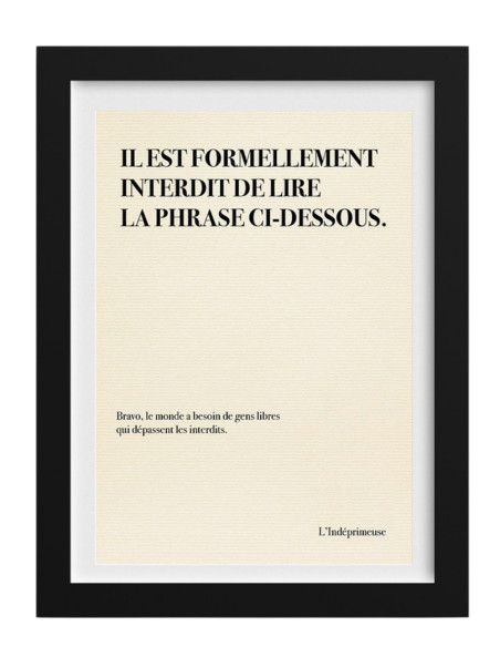 L'INDÉPRIMEUSE Affiche L'INTERDICTION