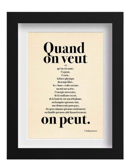 L'INDÉPRIMEUSE Affiche QUAND ON VEUT