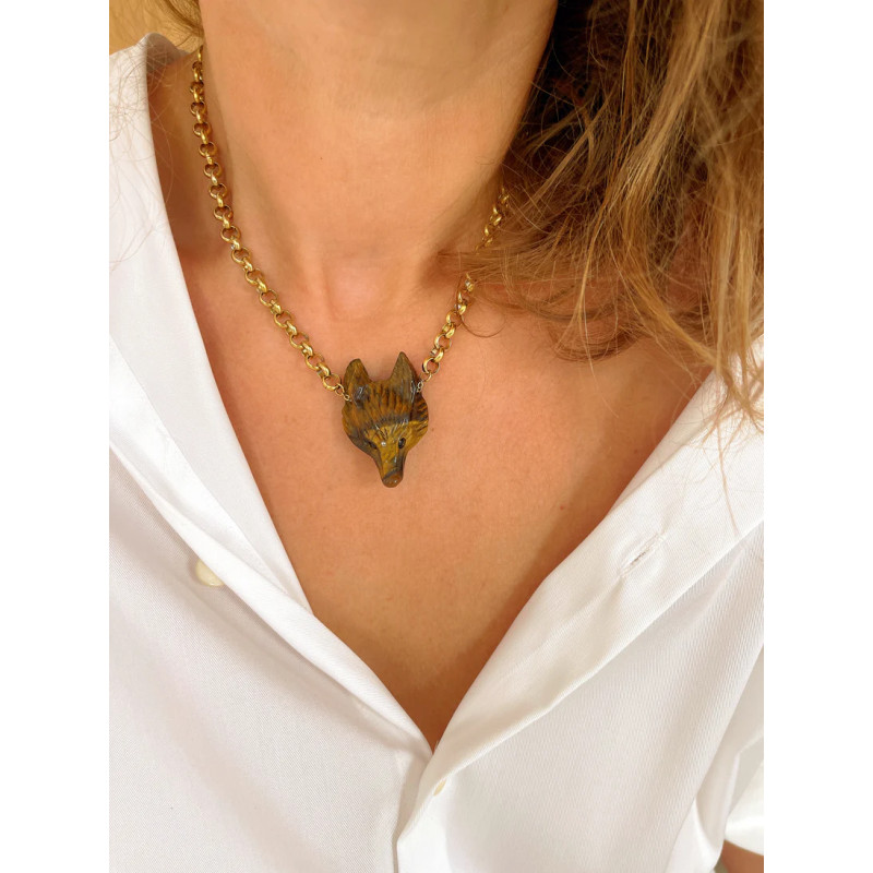 MAISON 91 Collier ROCH Oeil de Tigre