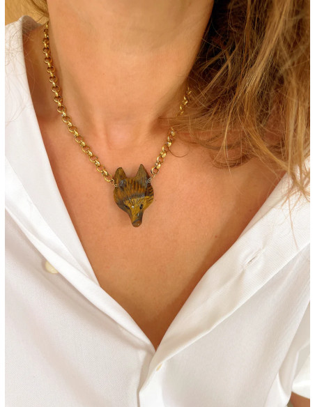 MAISON 91 Collier ROCH Oeil de Tigre