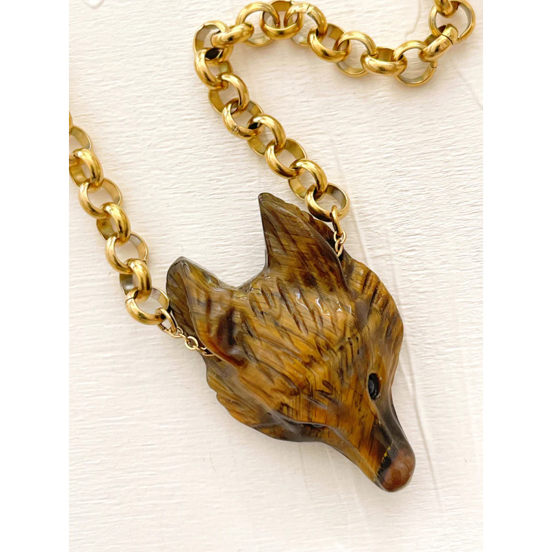 MAISON 91 Collier ROCH Oeil de Tigre