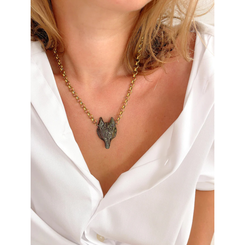 MAISON 91 Collier ROCH Jaspe sang de dragon