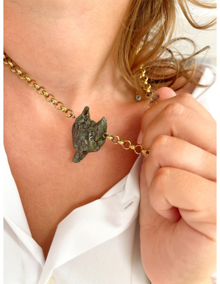 MAISON 91 Collier ROCH Jaspe sang de dragon