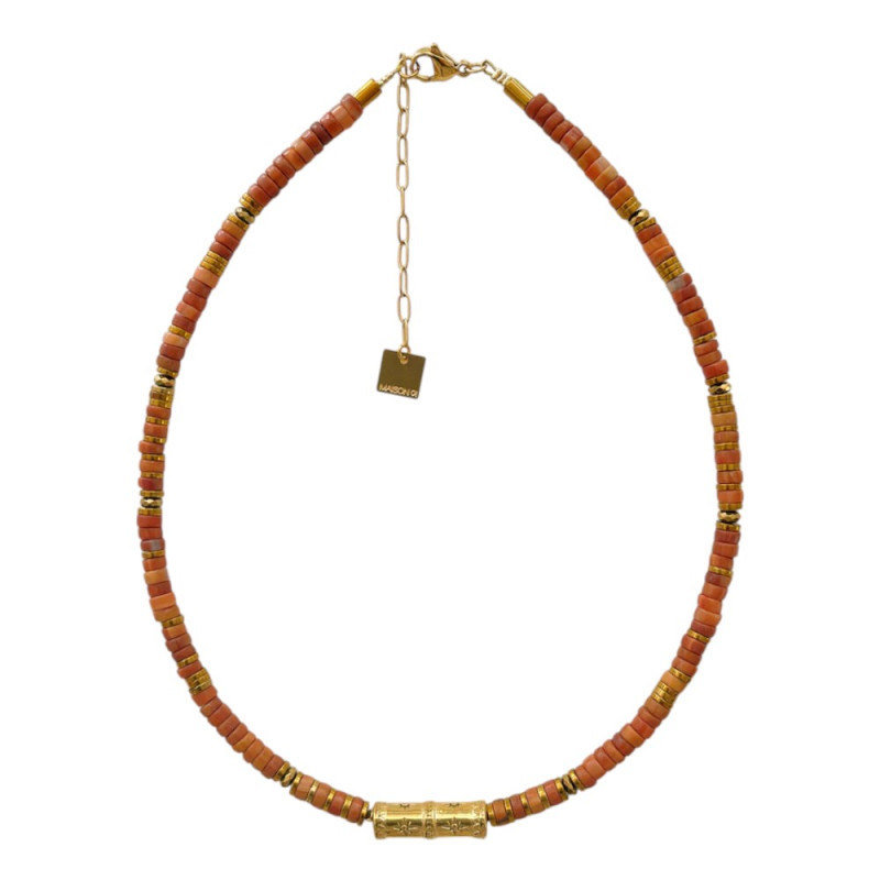 MAISON 91 Collier SVEN Rhodonite caramel
