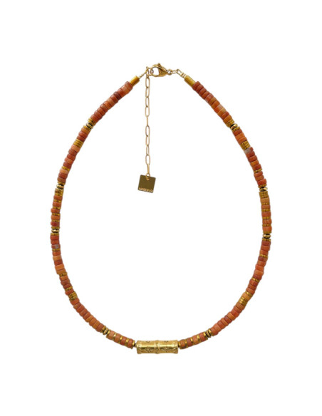 MAISON 91 Collier SVEN Rhodonite caramel