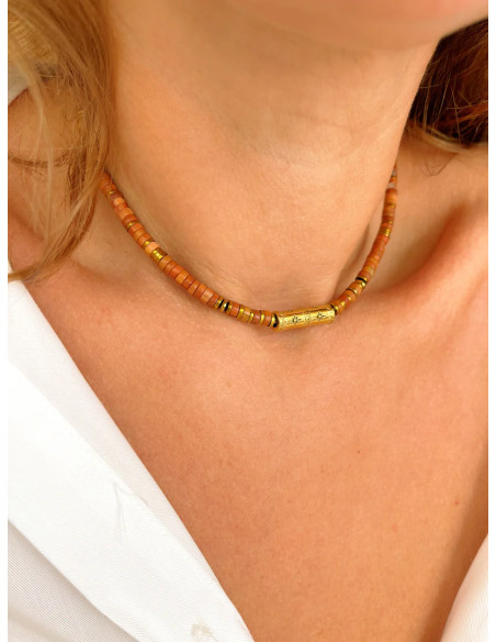 MAISON 91 Collier SVEN Rhodonite caramel