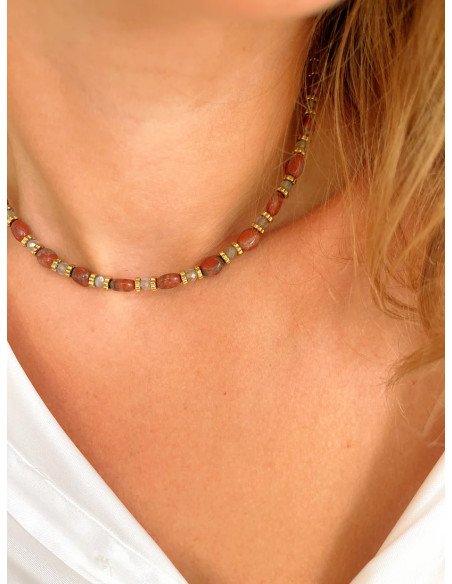 MAISON 91 Collier TALINE Jaspe rouge