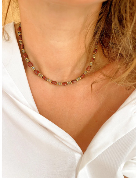 MAISON 91 Collier TALINE Jaspe rouge