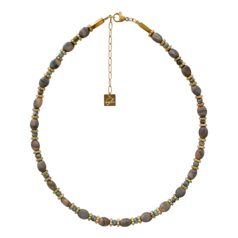 MAISON 91 Collier TALINE Jaspe Zèbre