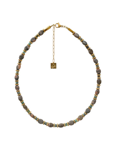 MAISON 91 Collier TALINE Jaspe Zèbre