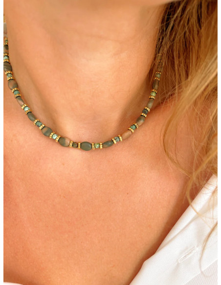 MAISON 91 Collier TALINE Jaspe Zèbre