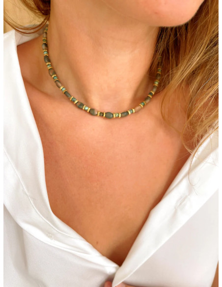 MAISON 91 Collier TALINE Jaspe Zèbre