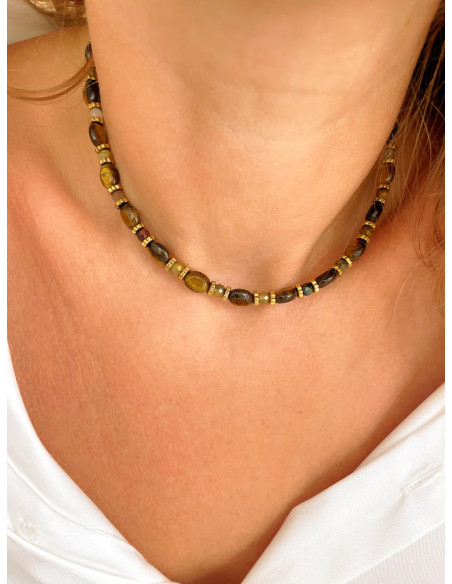 MAISON 91 Collier TALINE Oeil de tigre