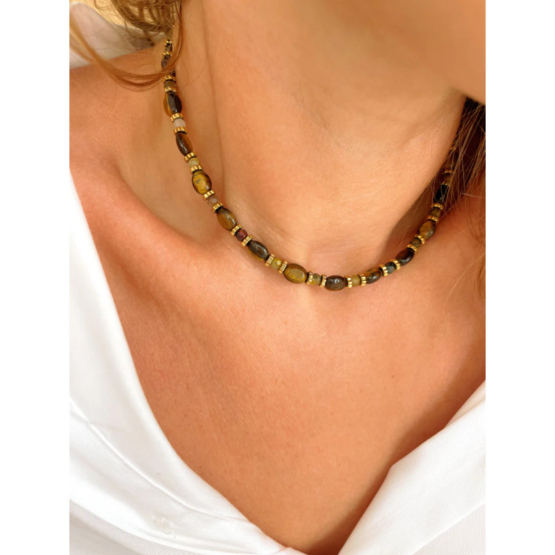 MAISON 91 Collier TALINE Oeil de tigre