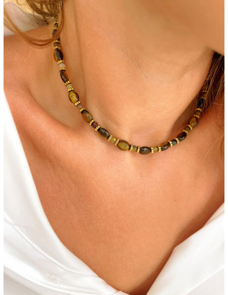 MAISON 91 Collier TALINE Oeil de tigre